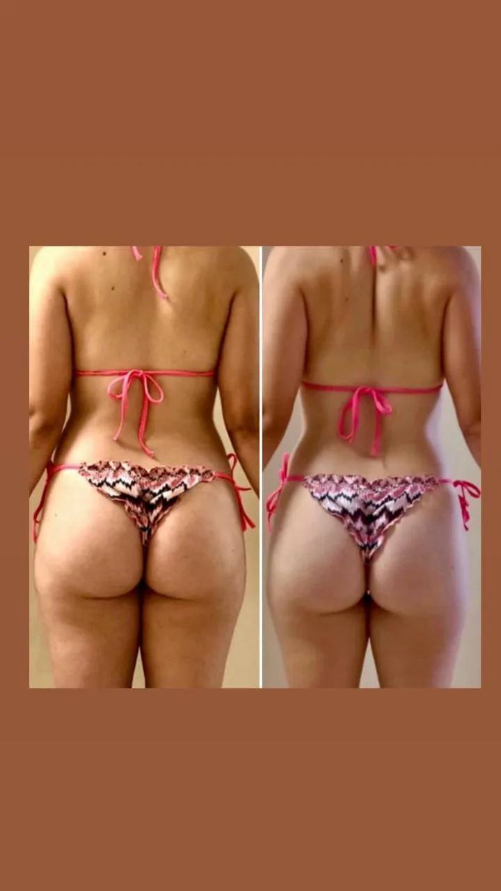 Antes e depois - programa de treinamento Fabi Felintro